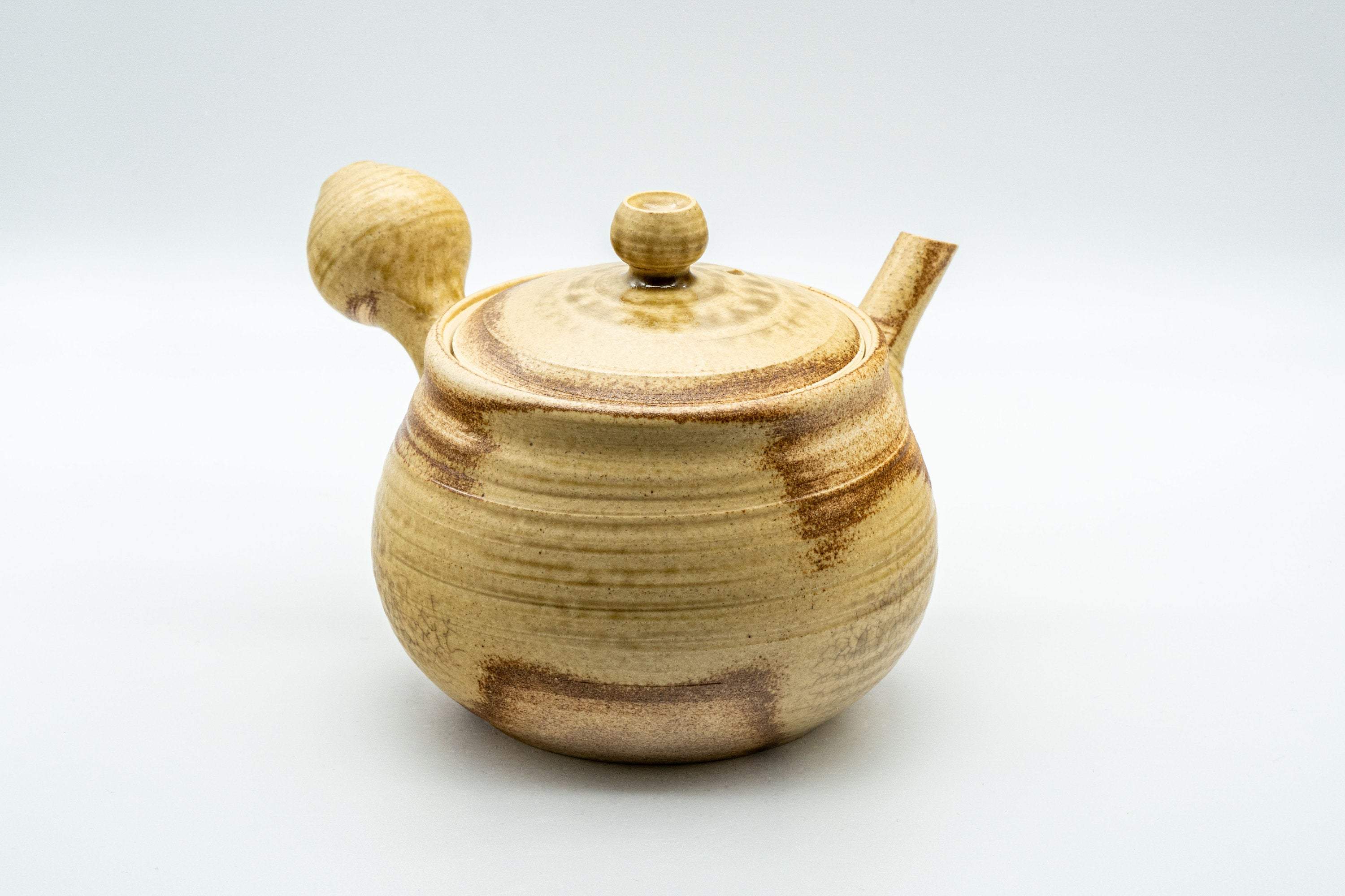 Japanese Tea Set - 夙山 Nasu-gata Do-ake Kyusu with 3 Yunomi - 575ml - Tezumi