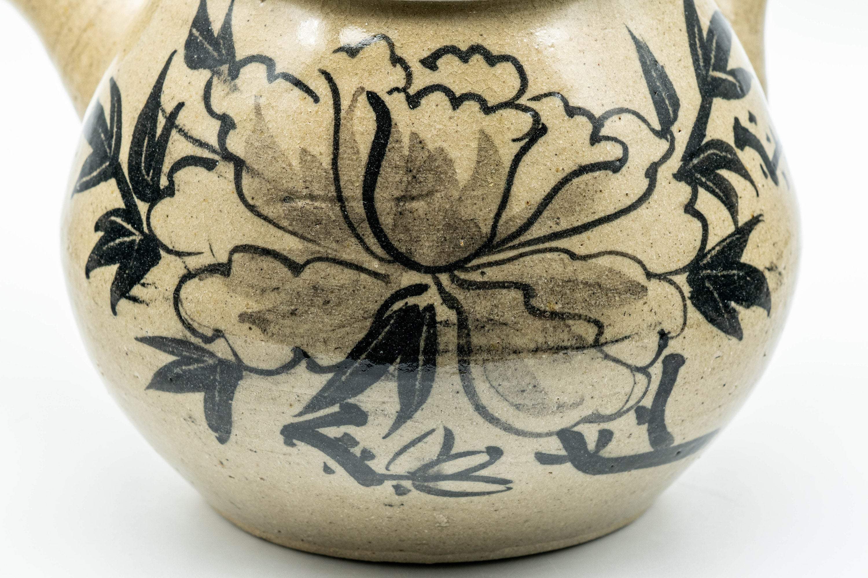Japanese Kyusu - Large Floral Nasu-gata Do-ake Teapot - 900ml - Tezumi
