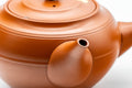Japanese Kyusu - 有馬 Maru-gata Debeso Tokoname-yaki Teapot - 350ml - closeup of the side handle