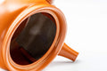 Japanese Kyusu - まみや Tokoname-yaki Teapot - 380ml - top-down view into the open pot showing the mesh strainer