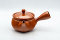 Japanese Kyusu - まみや Tokoname-yaki Teapot - 380ml - angled view of the red shudei clay teapot