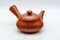 Tezumi — Japanese Kyusu - Calligraphy Nasu-gata Tokoname-yaki Debeso Teapot - 220ml — three-quarter view