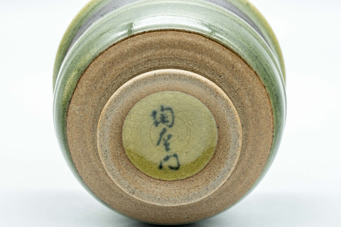 Japanese Teacups - Pair of Striped Glaze Waisted Yunomi - 135ml