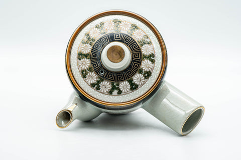 Japanese Kyusu - 九谷永楽 Floral Kutani-yaki Debeso Teapot - 350ml - Tezumi