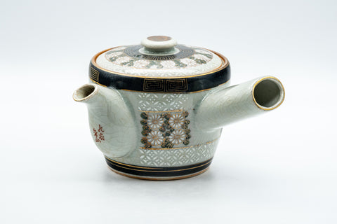 Japanese Kyusu - 九谷永楽 Floral Kutani-yaki Debeso Teapot - 350ml - Tezumi