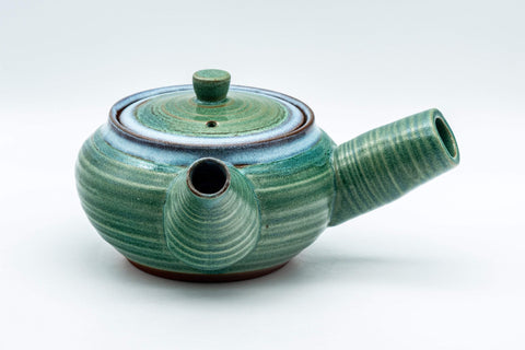Japanese Kyusu - Striped Hiramaru-gata Debeso Teapot - 450ml