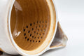 Tezumi — Japanese Tea Set - 萩殿窯 Hagi-yaki Houhin-style Do-ake Kyusu with 5 Senchawan - 450ml — the cups viewed from above