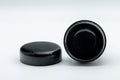 Tezumi — Japanese Natsume - Black Urushi Lacquer Matcha Tea Caddy - 50ml — angled view showing the interior