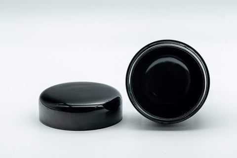 Tezumi — Japanese Natsume - Black Urushi Lacquer Matcha Tea Caddy - 50ml — angled view showing the interior