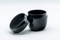 Tezumi — Japanese Natsume - Black Urushi Lacquer Matcha Tea Caddy - 50ml — lid removed beside the body