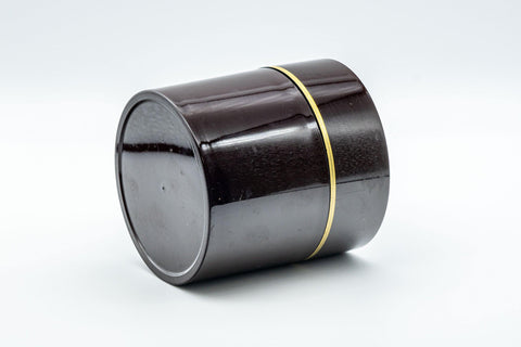 Japanese Chazutsu - Black Sakura Petal Tea Canister - 350ml - Tezumi