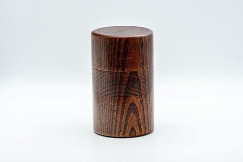 Tezumi — Japanese Chazutsu - 欅 Keyaki Zelkova Wooden Tea Canister - 200ml — top-down view showing the interior
