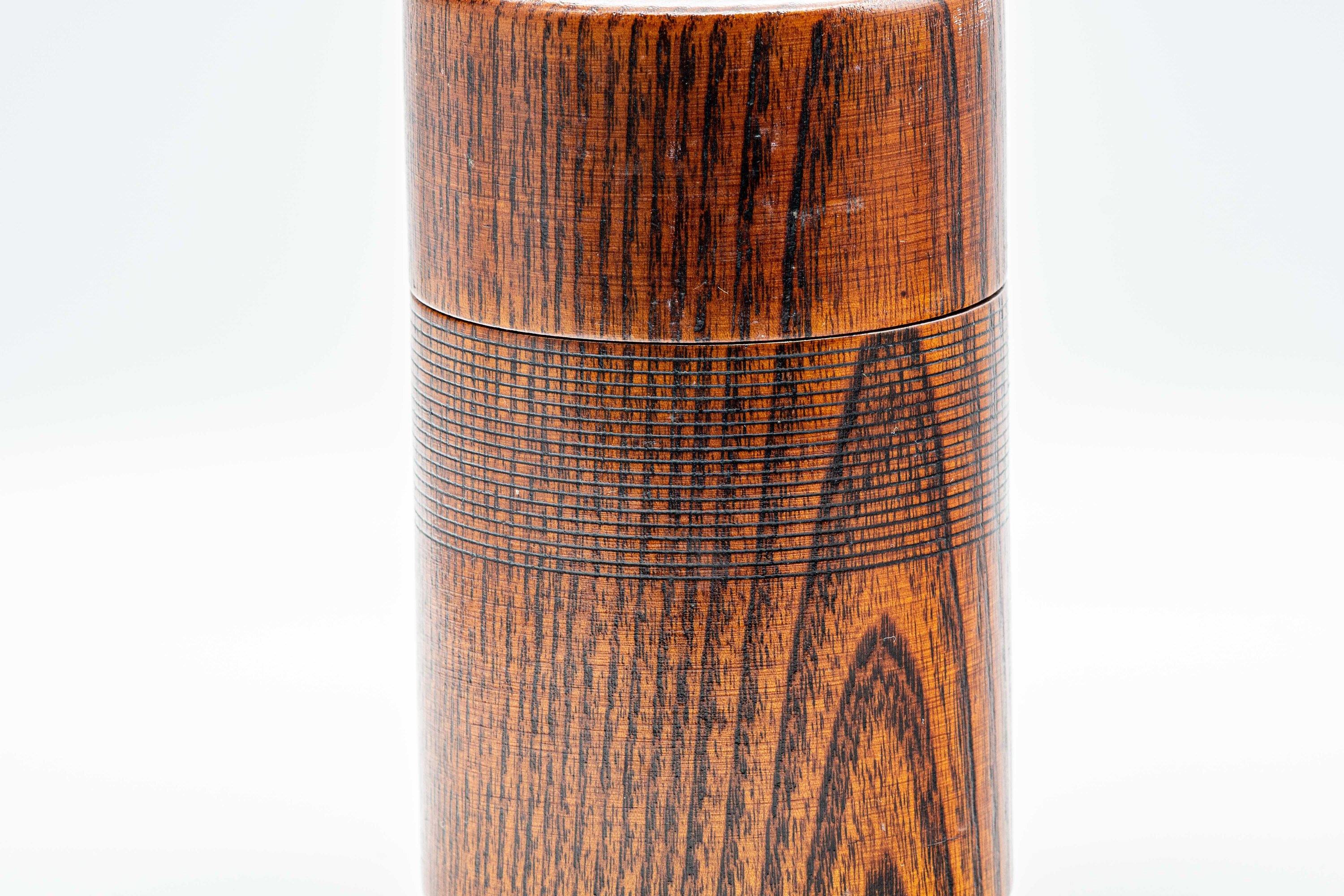 Japanese Chazutsu - 欅 Keyaki Zelkova Wooden Tea Canister - 200ml - Tezumi