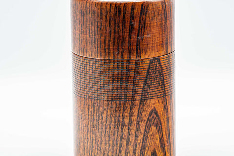 Tezumi — Japanese Chazutsu - 欅 Keyaki Zelkova Wooden Tea Canister - 200ml — another angle