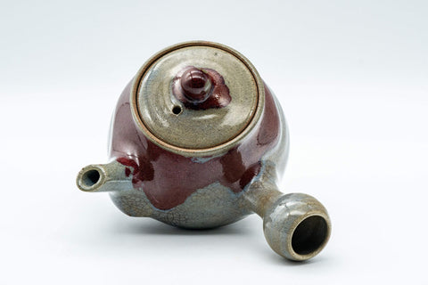 Japanese Kyusu - Red Drip-Glazed Nasu-gata Do-ake Teapot - 180ml