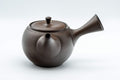 Japanese Kyusu - 光風 Floral Maru-gata Tokoname-yaki Teapot - 300ml - side view with the lid and side handle