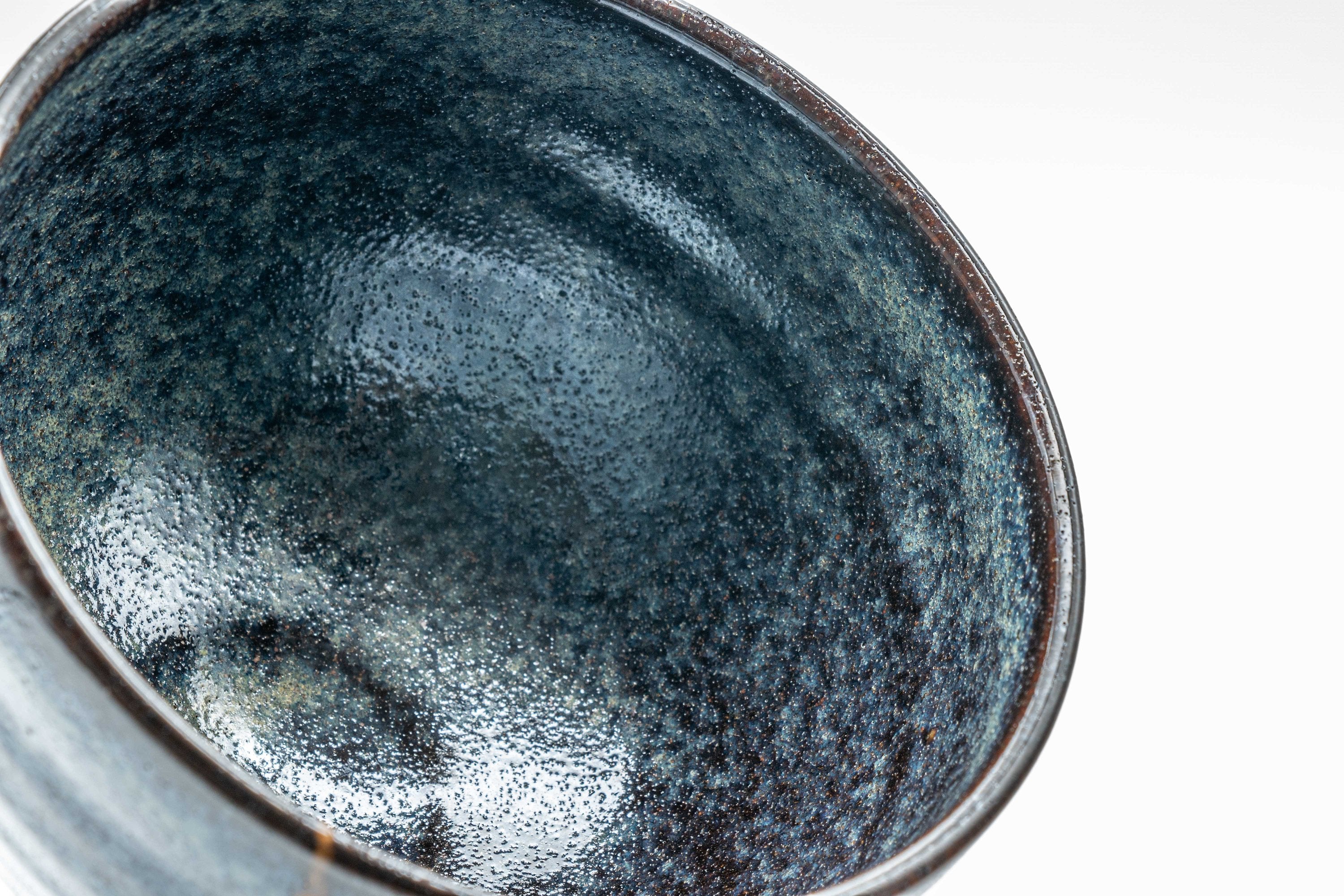 Japanese Matcha Bowl - Hare's Fur Glazed Wan-nari Chawan - 450ml