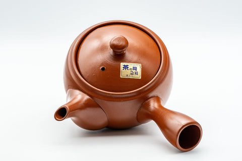 Tezumi — Japanese Kyusu - Plum Blossoms Tokoname-yaki Teapot - 350ml — top-down view of the lid and side handle