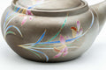 Tezumi — Orchid-decorated kyusu teapot, view from the side handle