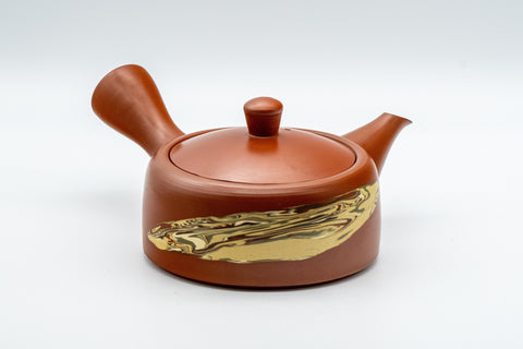 Japanese Kyusu - 玉光 Gyokko Nerikomi Striped Tokoname-yaki Debeso Teapot - 190ml