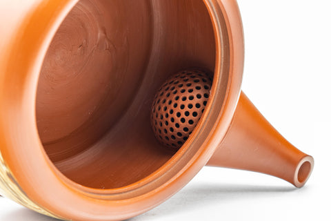 Japanese Kyusu - 玉光 Gyokko Nerikomi Striped Tokoname-yaki Debeso Teapot - 190ml