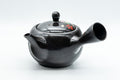 Japanese Kyusu - Sakura Black Kurodei Tokoname-yaki Teapot - 350ml - side view showing the spout