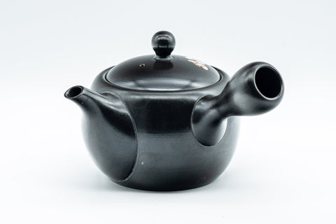 Japanese Kyusu - 福仙窯 Fukusen Kiln Plum Blossoms Black Kurodei Tokoname-yaki Teapot - 350ml