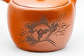 Tezumi — Japanese Kyusu - Floral Tokoname-yaki Teapot - 325ml — side profile showing the spout and handle