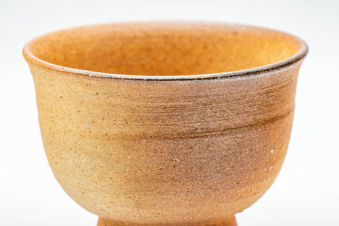 Japanese Teacups - Pair of Shigaraki-yaki Senchawan - front view of a single cup