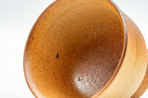 Japanese Teacups - Pair of Shigaraki-yaki Senchawan - closeup of the cup's interior