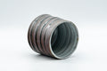 Japanese Teacup - Ribbed Tsutsu-gata Yunomi - 130ml - angled view looking into the rim and interior
