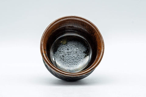 Tezumi — Japanese Teacup - Groovy Multicoloured-Glazed Guinomi - 50ml — three-quarter view