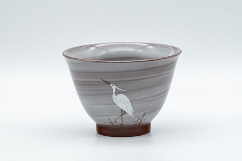 Japanese Teacup - 三陶楽 Brush Glazed Egrets Yunomi - 90ml