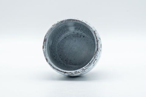 Japanese Teacup - White Glazed Spiral Yunomi - 125ml - overhead view of the interior and rim