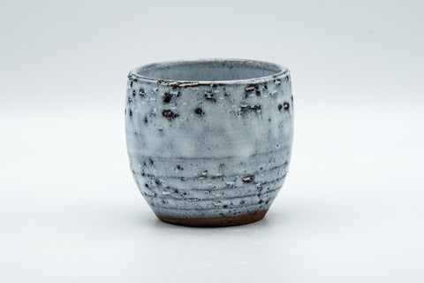 Japanese Teacup - White Glazed Spiral Yunomi - 125ml - front view of the cup