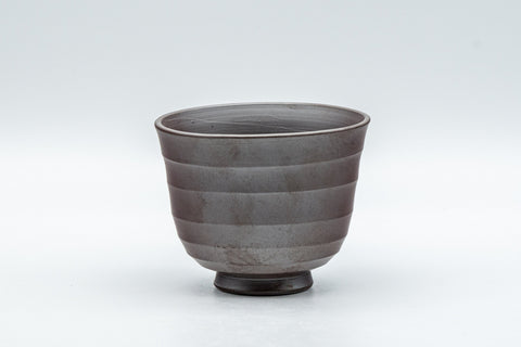 Japanese Teacup - Banko-yaki Senchawan - front view of the ribbed Banko-yaki senchawan