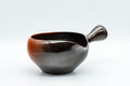Japanese Yuzamashi - Tetsuo Black Kokudei Tokoname-yaki Water Cooler - side view showing the handle and pouring lip