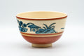 Japanese Matcha Bowl - Zuiun Wan-nari Kyo-yaki Chawan - 450ml - side view of the painted decoration