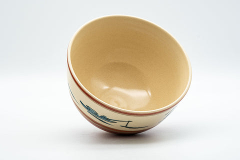 Japanese Matcha Bowl - Zuiun Wan-nari Kyo-yaki Chawan - 450ml - high angle view into the interior