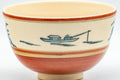 Japanese Matcha Bowl - Zuiun Wan-nari Kyo-yaki Chawan - 450ml - another view of the painted red exterior