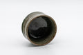 Japanese Teacup - Floral Dojimari-gata Guinomi - 50ml - view from above showing the dark glazed interior