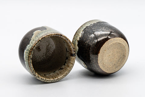 Japanese Teacups - Pair of Hare's Fur Glazed Guinomi - 45ml