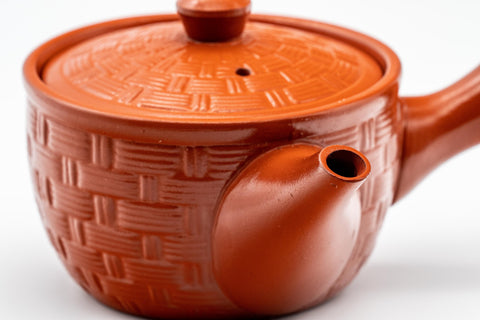 Japanese Kyusu - Tokoname-yaki Teapot with Mesh Filter - 200ml - top-down view into the open pot interior
