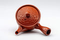 Japanese Kyusu - Tokoname-yaki Teapot with Mesh Filter - 200ml - top-down view showing the lid and basket-weave texture