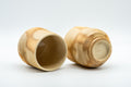 Japanese Teacups - Pair of Giraffe Tsutsu-gata Yunomi - 140ml - tilted view showing the thumb indent on one cup