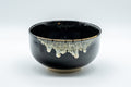 Tezumi — Japanese Matcha Bowl - Jet Black Drip Glazed Wan-nari Chawan - 500ml — front view