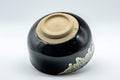 Tezumi — Japanese Matcha Bowl - Jet Black Drip Glazed Wan-nari Chawan - 500ml — top-down view of the interior
