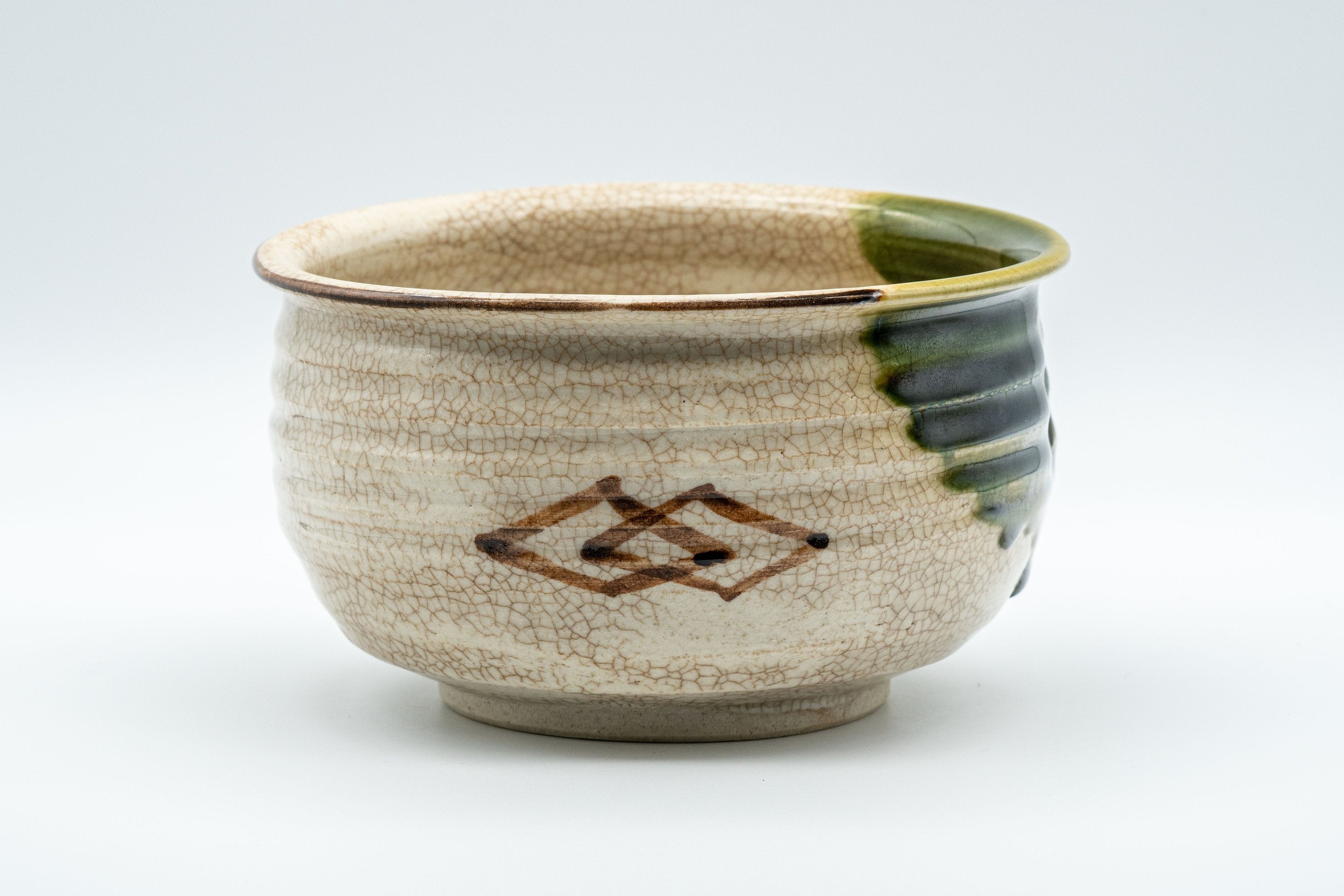 Japanese Kensui - Drip Glazed Oribe-yaki Water Bowl - 600ml - Tezumi