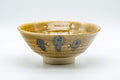 Japanese Matcha Bowl - Hira-gata Summer Chawan - 300ml - front view of the shallow yellow ochre summer matcha bowl