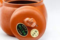 Tezumi — Japanese Kyusu - 土山 Majestic Sheep Tokoname-yaki Teapot - 400ml — closeup of the painted decoration